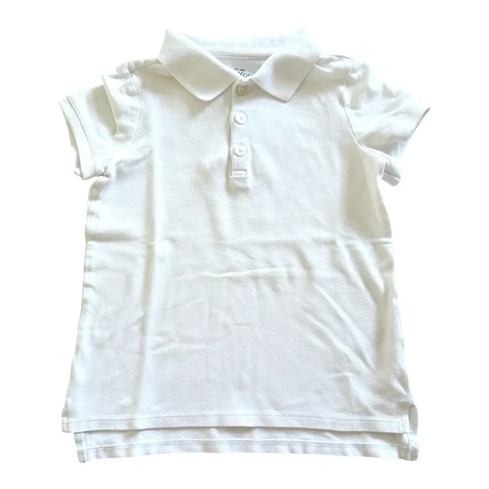 OshKosh B'Gosh Kids Size 6 6X White Short Sleeve Polo Shirt Uniform Boys Girls